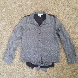 Michael Kors tie front button down top